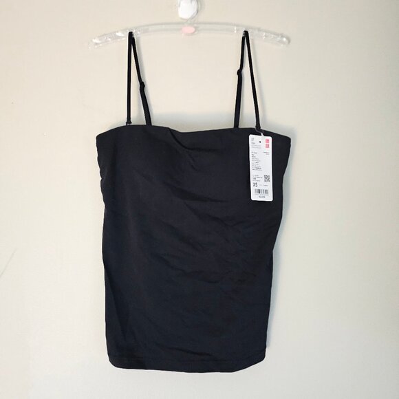 Uniqlo AIRism Cotton Bra Tube Top - 2024 - Black - Sz XS JAPAN - NWT - Picture 1 of 8